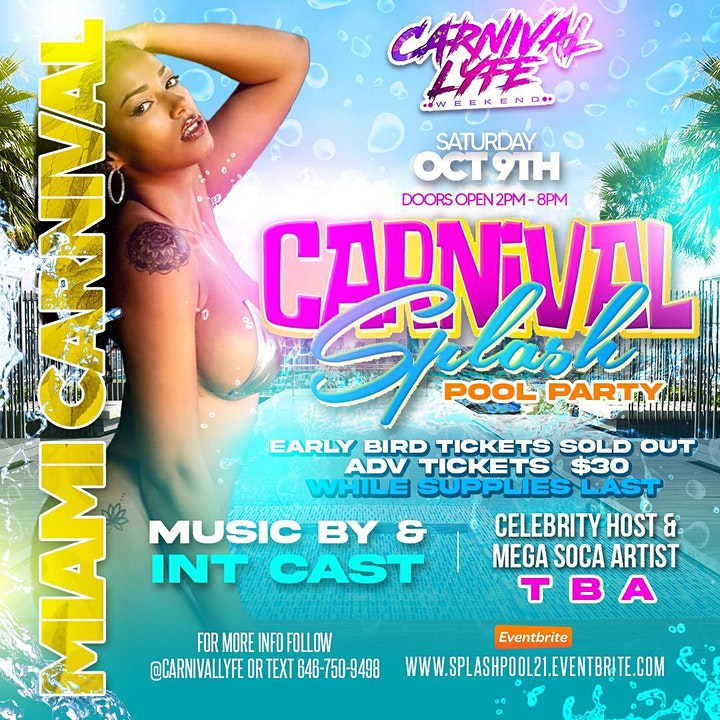 Carnival Splash Pool Party - Miami Carnival Weekend