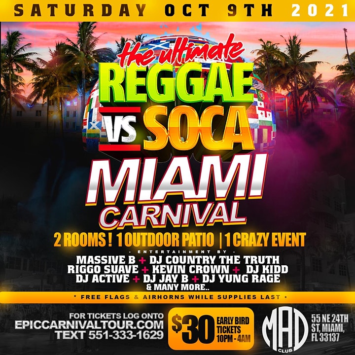 The Ultimate Reggae Vs Soca | Miami Carnival 2021